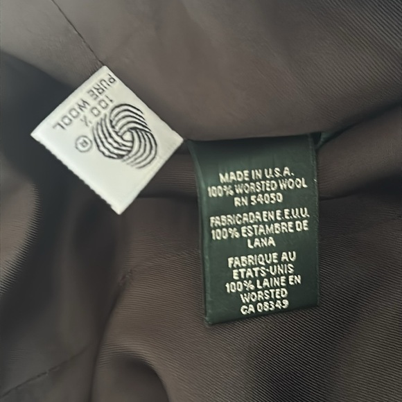 LAUREN Ralph Lauren Womens 100% Wool Equestrian Belted Charcoal Gray Blazer Sz 8 - Picture 10 of 11